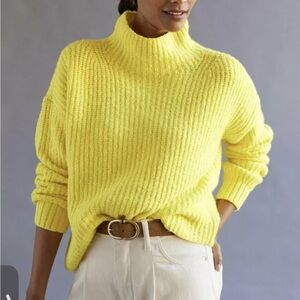Anthropologie Neon Yellow Sweater, Size M